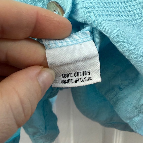 Bryn Walker Womens Blue Cotton Floral Jacquard Boxy Button Up Blouse Size M - Picture 4 of 6